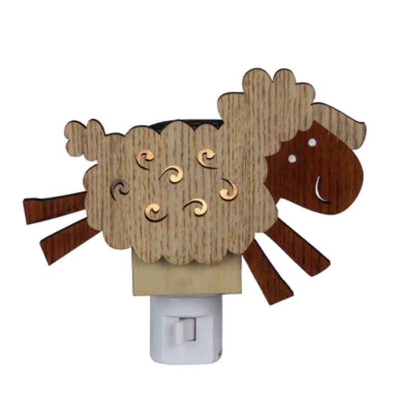 6 Wooden LED Leaping Sheep Night Light