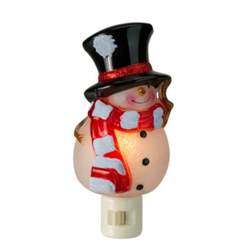 6 Beaded Snowman with Top Hat Christmas Night Light