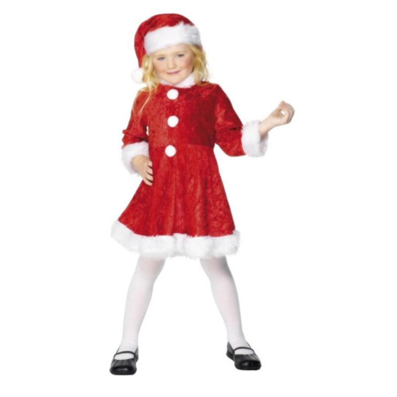 50 Red and White Mini Miss Santa Girl Child Christmas Costume  Medium