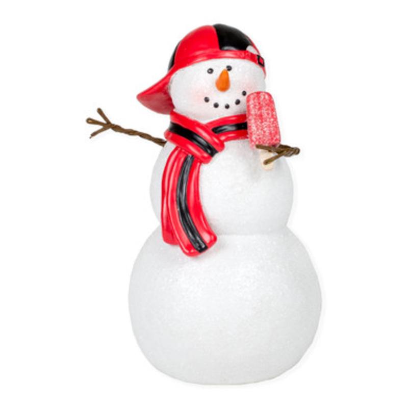 5.25 White and Red Snowman Boy with Cap Tabletop Christmas Figurine