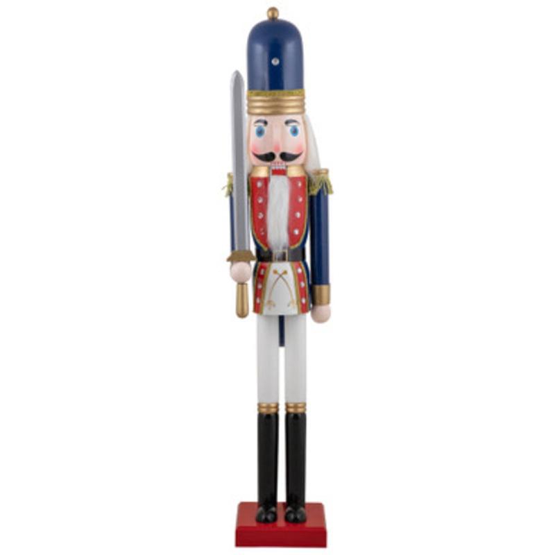 48.25 Blue and White Christmas Nutcracker Soldier with Sword