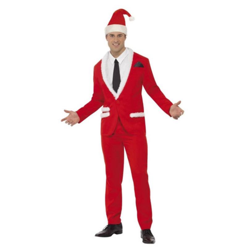 49 Red and White Men Adult Christmas Santa Costume  Large
