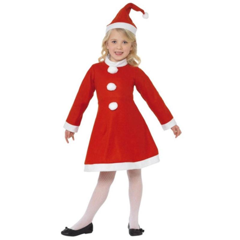 49 Red and White Santa Girl Child Christmas Costume  Large