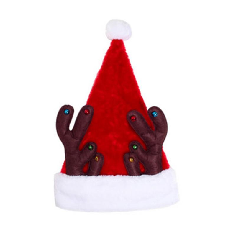 48 Red and White Christmas Santa Hat with Antlers