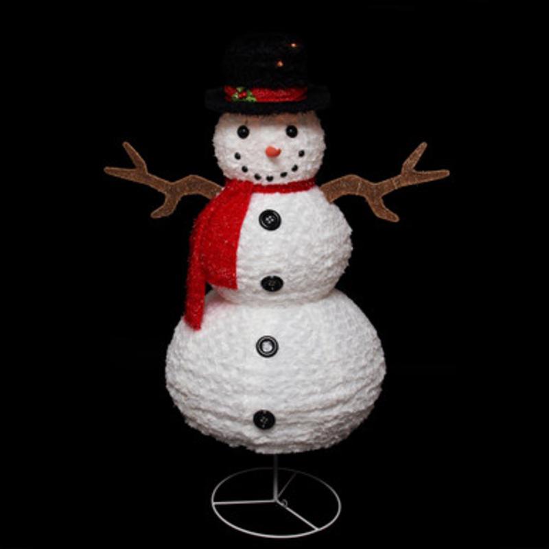 48 Pre-Lit White Swirl Snowman Christmas Outdoor Decor