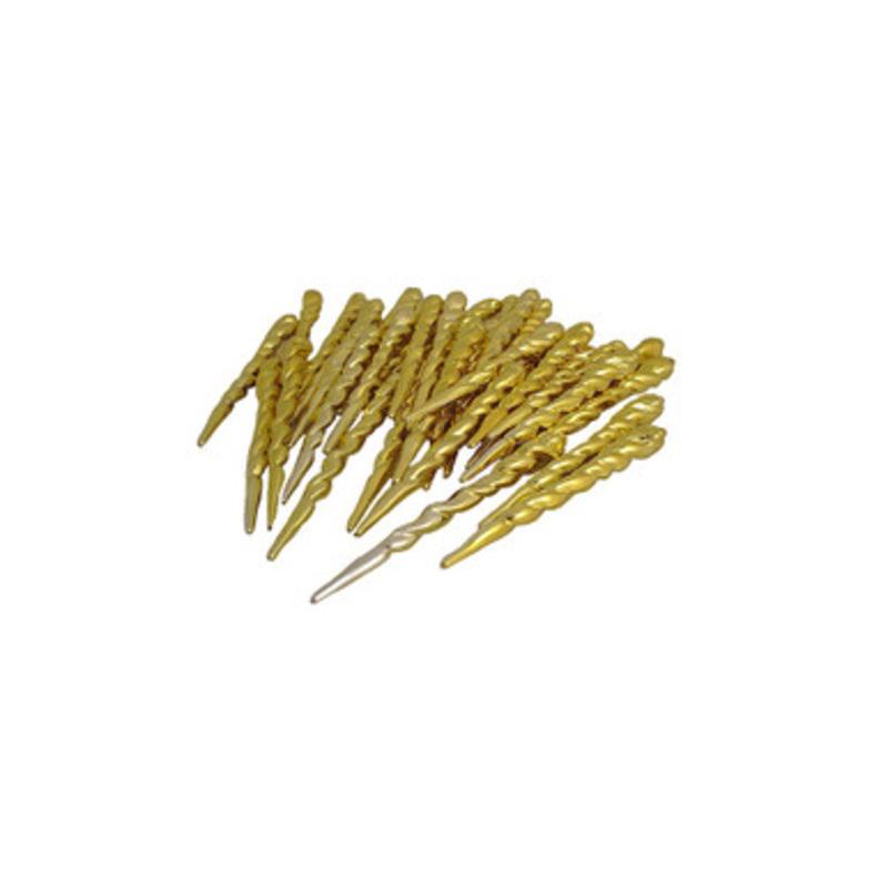 36ct Gold Shiny Shatterproof Christmas Icicle Ornaments 5