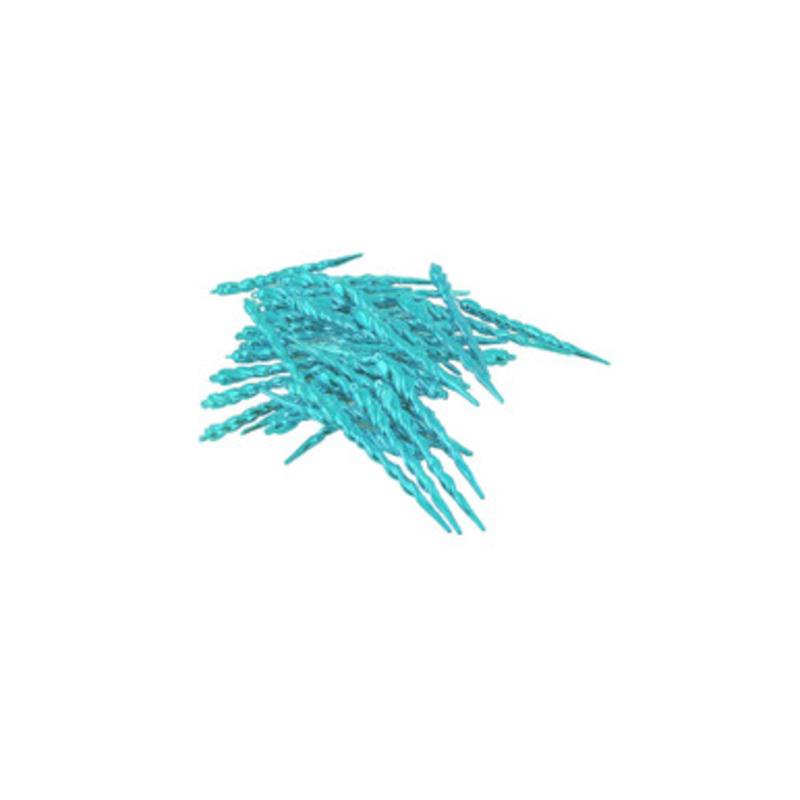36ct Mermaid Blue Shatterproof Shiny Christmas Icicle Ornaments 5