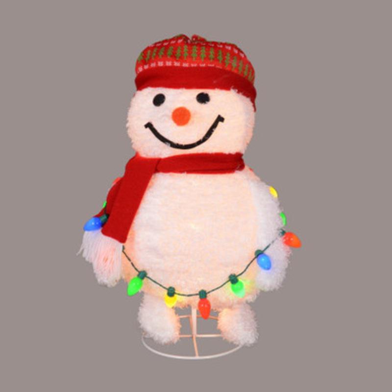 30 White and Red Lighted Pop-Up Snowman Outdoor Decoration