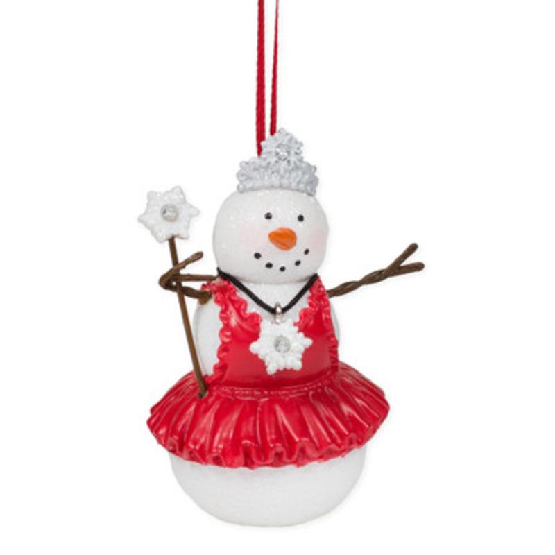 3.5 Red Princess Snowgirl Christmas Ornament