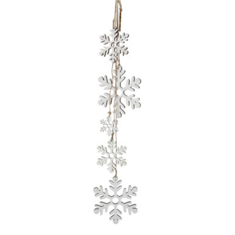 27.5 White Snowflake Drop Christmas Decoration