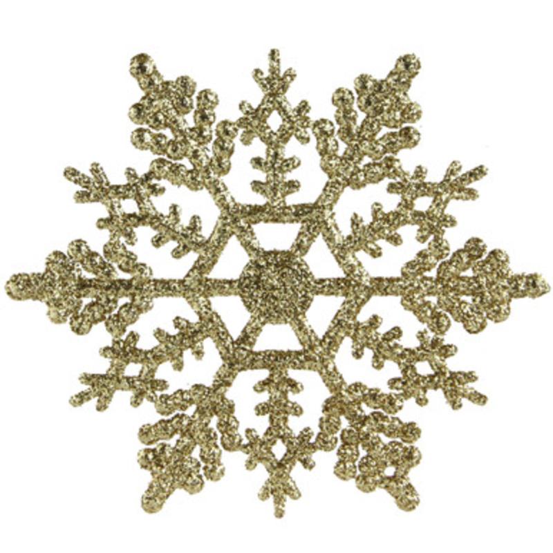 24ct Gold Glitter Snowflake Christmas Ornaments 4