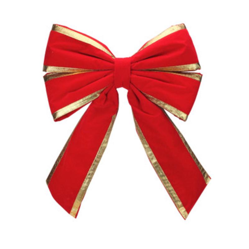 24 Red and Gold Commercial 4 Loop Outdoor Christmas Bow