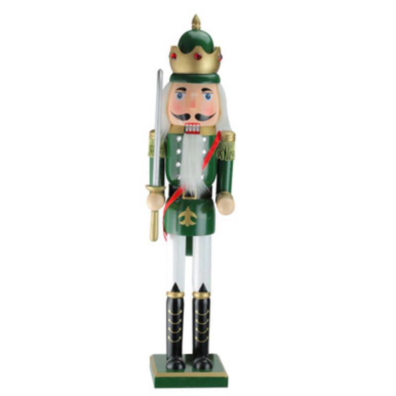 24 Green and Gold Christmas Nutcracker King with Sword