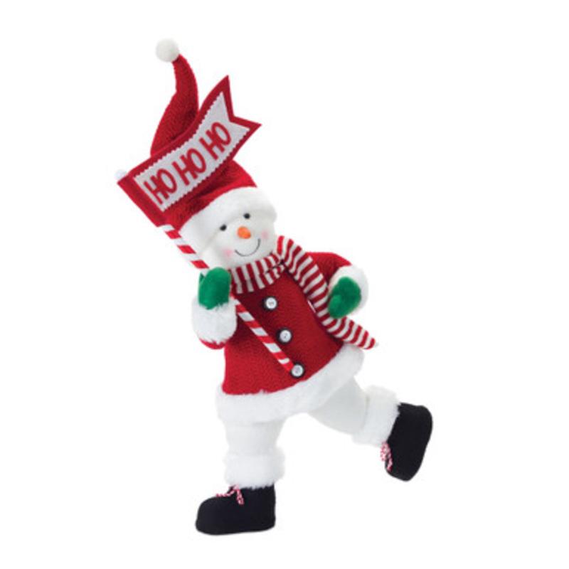 23 Red and White Snowman with Flag Christmas Tabletop Figurine