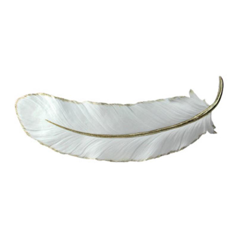 22 White and Gold Gilded Feather Shaped Christmas Wall Decor