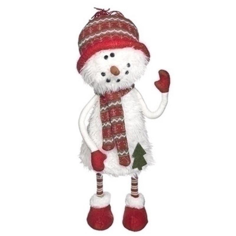 21.5 Felt/Fur Snowman Bouncer Figurine  33387602