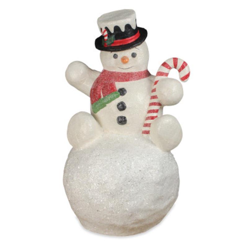 20.5 White and Red Snowman on Snowball Christmas Tabletop Figurine