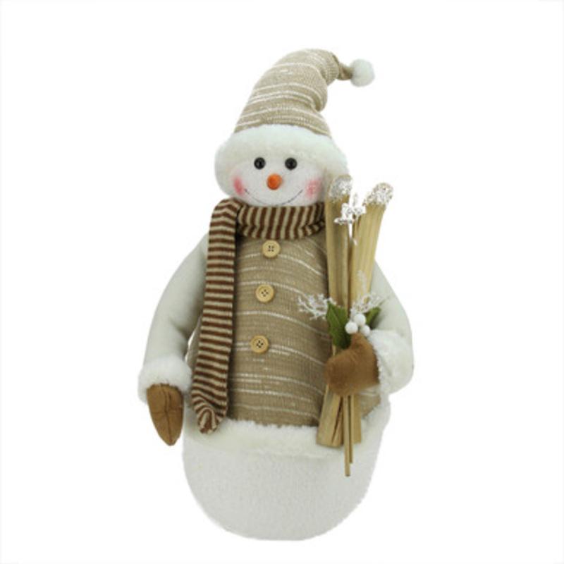 20 White Snowman with Skies and Mistletoe Christmas Tabletop Figurine