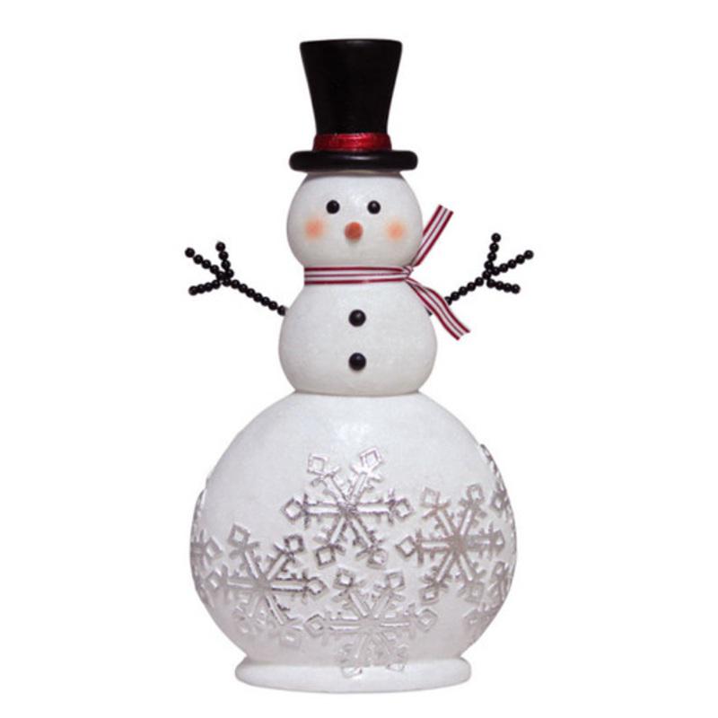 20 White and Black Glittered Snowman Adorned with Snowflakes Christmas Tabletop Decor