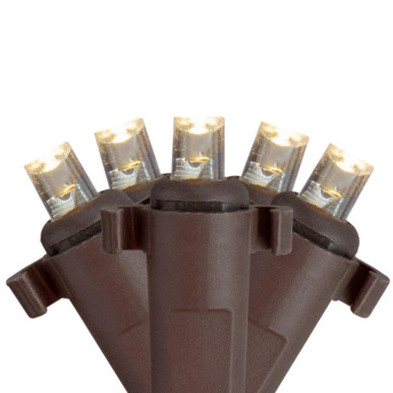 2 x 8 Warm White LED Net Style Tree Trunk Wrap Christmas Lights Brown Wire