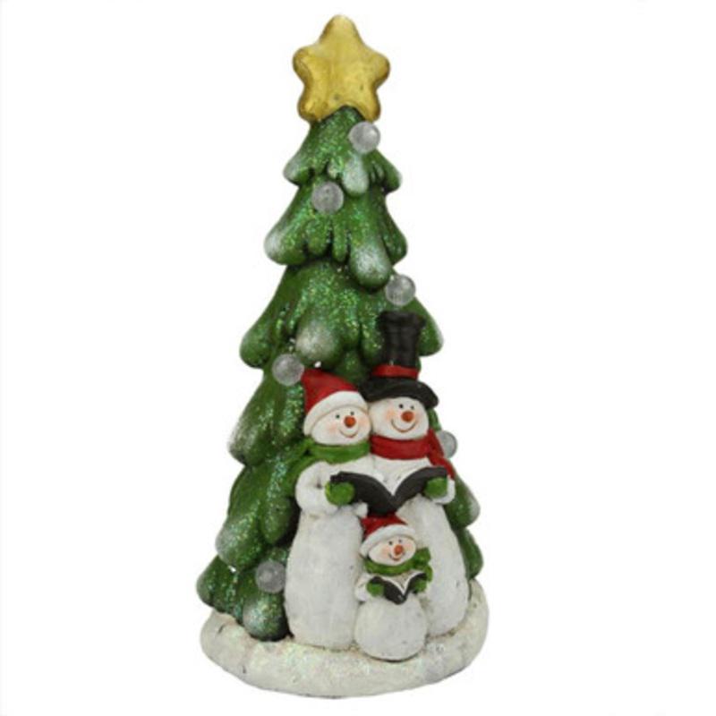 19.5 Pre-Lit Red and Green LED Snowmen Christmas Figurine
