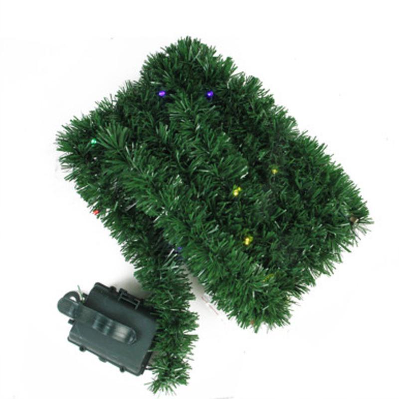 18 x 2.5 Pre-Lit Battery Operated Pine Artificial Christmas Garland Multicolor LED Lights