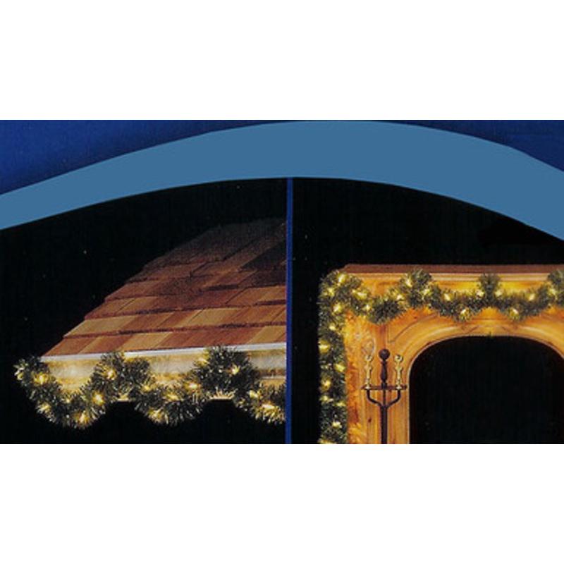 18 x 3.5 Pre-Lit Green Pine Artificial Christmas Garland Clear Lights