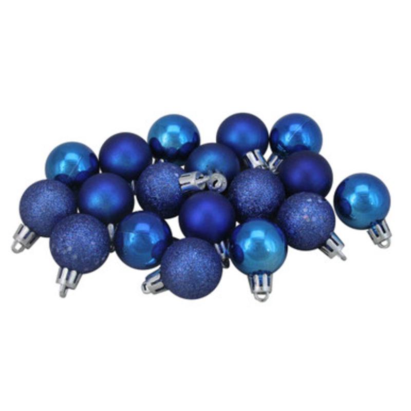 18ct Lavish Blue Shatterproof 4-Finish Christmas Ball Ornaments 1.25 (30mm)
