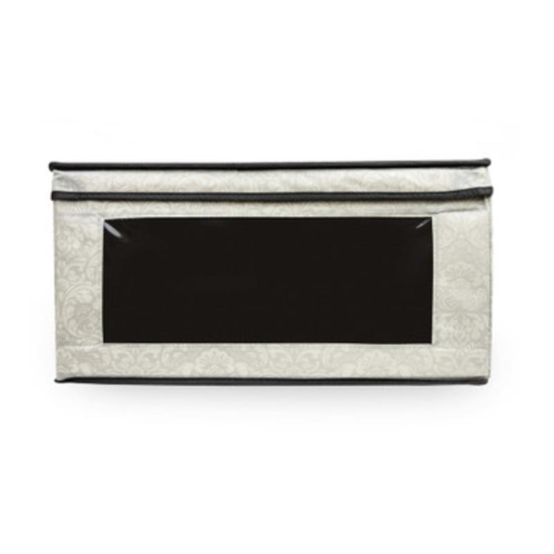 18.5 Black and Gray Damask Floral Patterned Multipurpose Storage Bin