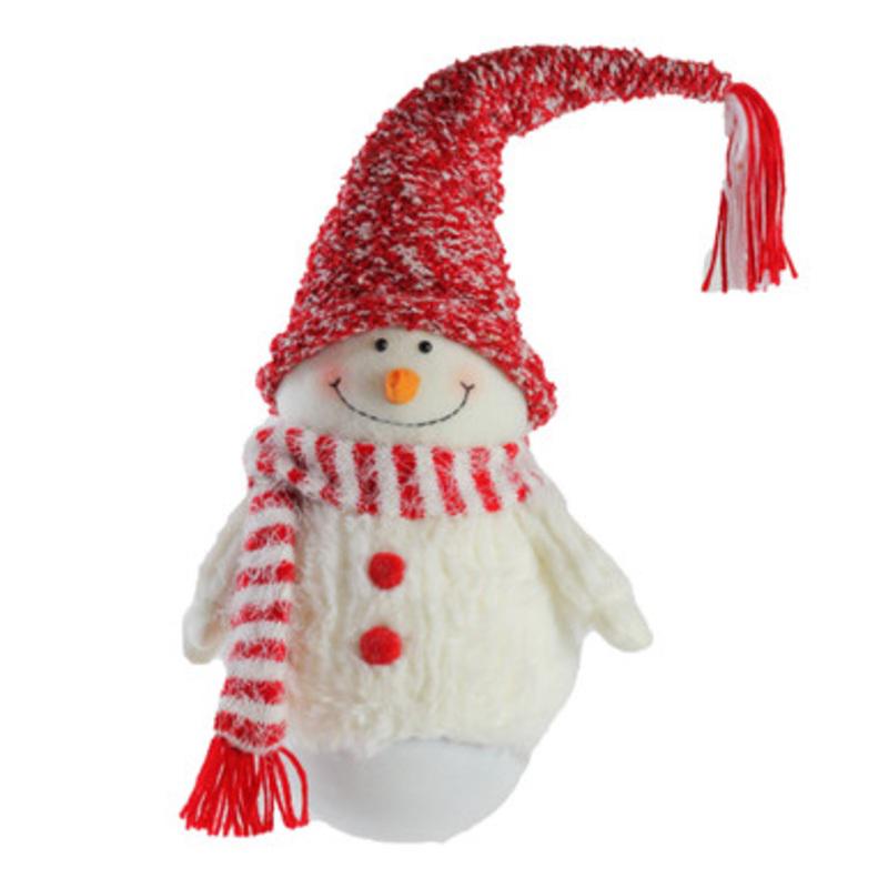 18 Red and White Tumbling Sam the Snowman Christmas Tabletop Figurine