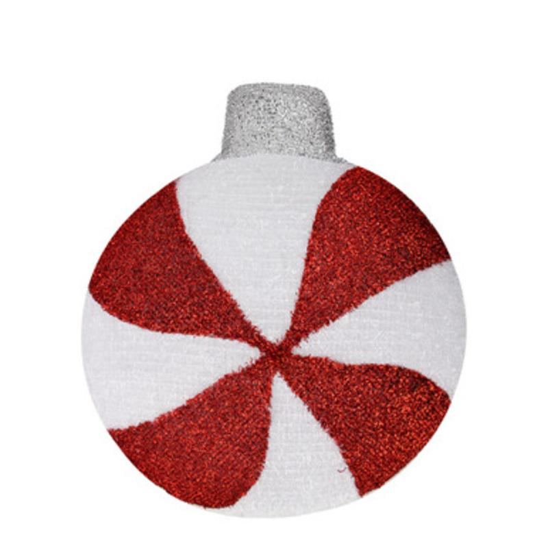 17.25 Pre-Lit Red and White LED Peppermint Twist Hanging Christmas Wall Decor