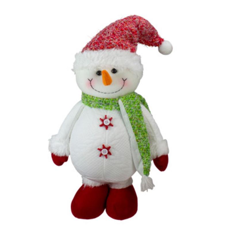 17 White and Red Standing Snowman Christmas Tabletop Figure