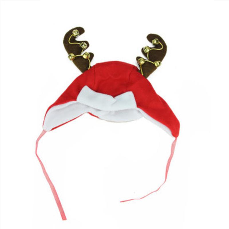 17 Red and White Reindeer Antlers Unisex Adult Christmas Trapper Hat Costume Accessory One Size