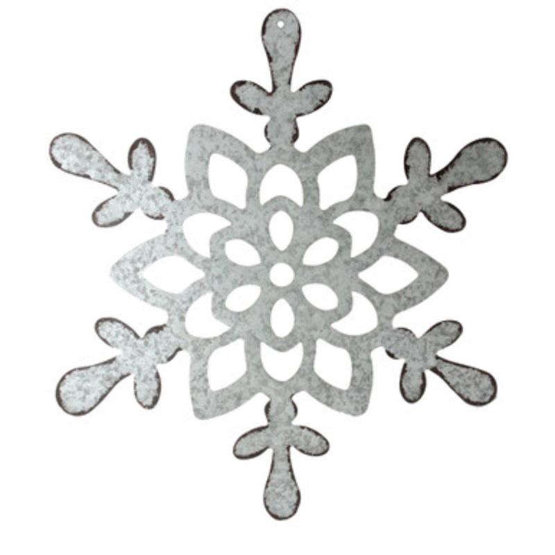 16.25 Gray and Black Weathered Snowflake Christmas Wall Decor