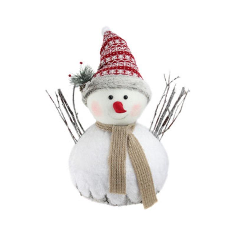 16 White and Red Snowman Christmas Tabletop Decor