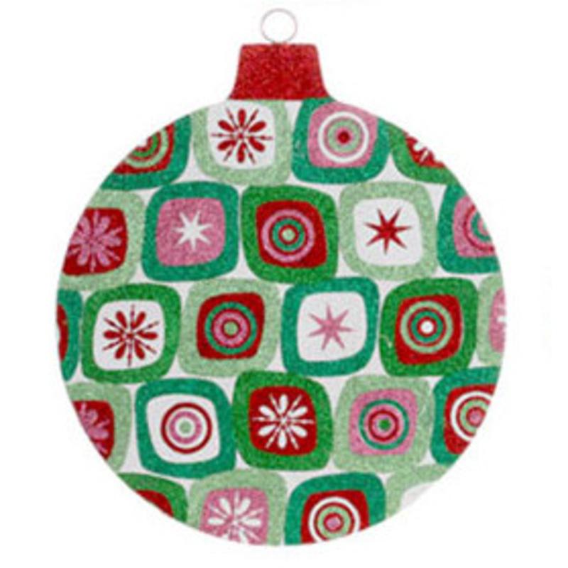 16 Oversized Christmas Brites Red, Green and Pink Glitter Star Ball Ornament