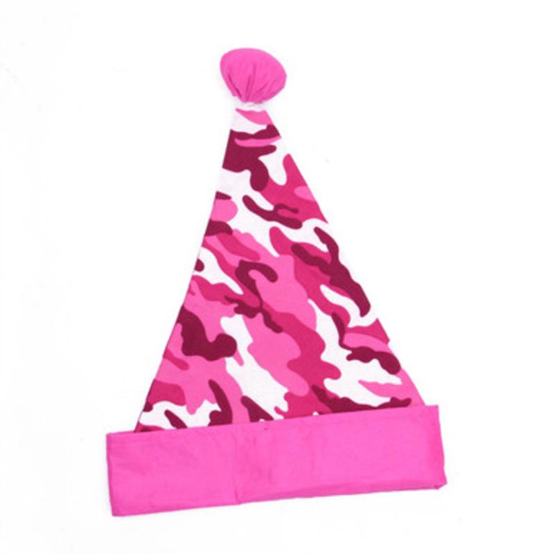 16 Pink and White Camouflage Christmas Santa Unisex Adult Hat Costume Accessory One Size