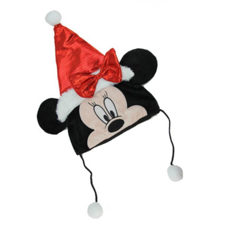 16 Red and Black Disney Minnie Mouse Unisex Child Christmas Santa Claus Hat Costume Accessory Medium