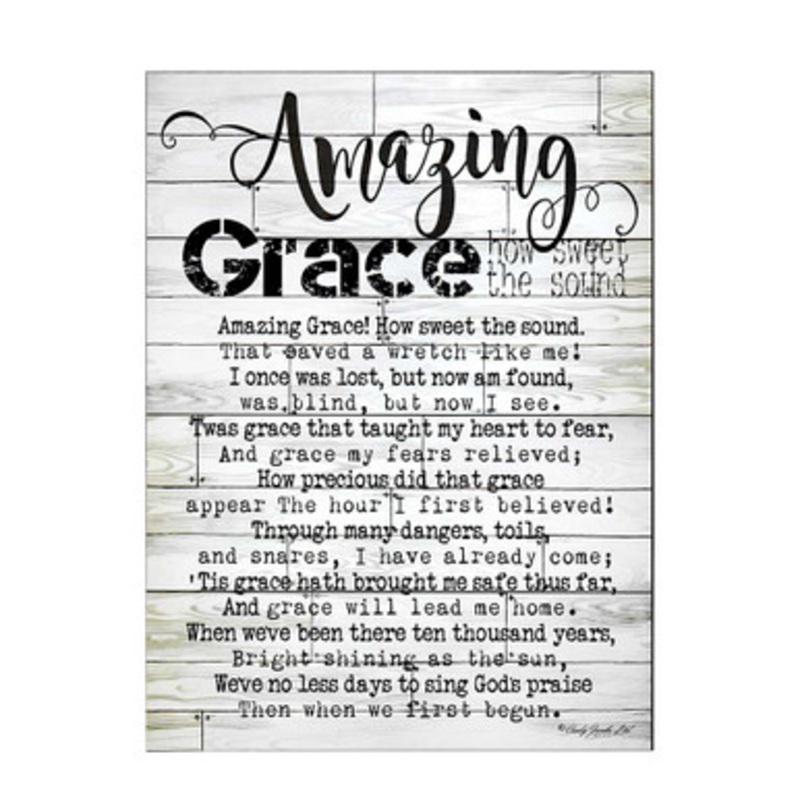 16 Black and White Amazing Grace Quotes Printed Rectangular Wall Plaque