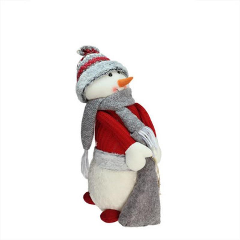 15.75 Red and Gray Snowman Christmas Tabletop Decoration