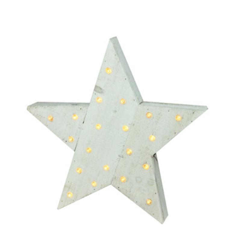 15.5 Blue LED Lighted Country Rustic Star Christmas Decor