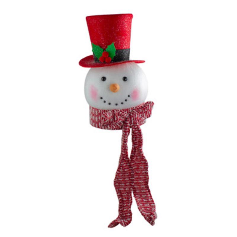 14.5 Red and White Snowman Head Christmas Tabletop Decor