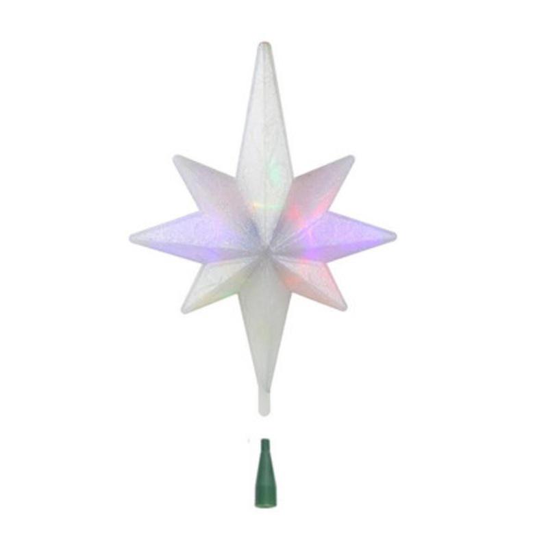 14.5 Winter Frost B/O Multi-Color LED Bethlehem Star Christmas Tree Topper