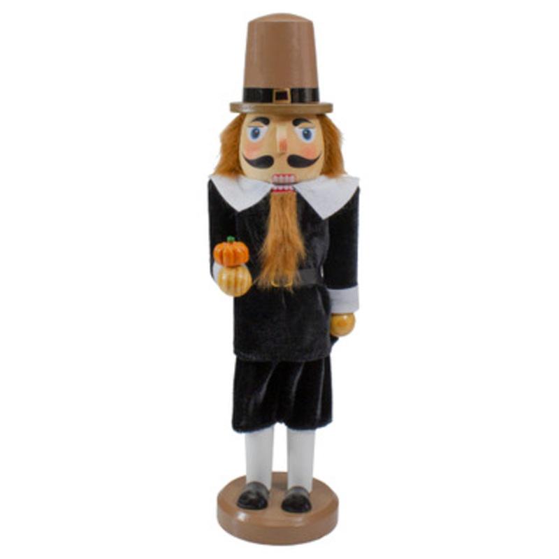 14-Inch Pilgrim Man Wooden Fall Harvest Thanksgiving Nutcracker