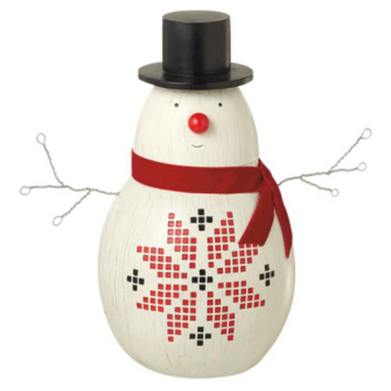 14 White and Red Large Snowman Christmas Tabletop Figurine