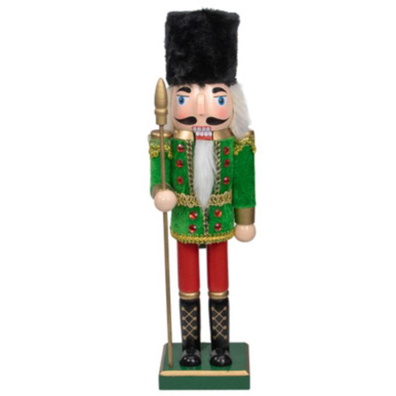 14 Green and Red Christmas Nutcracker Soldier with Spear