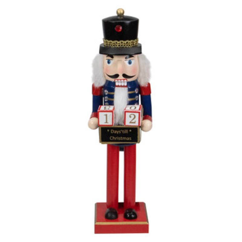 14 Red and Blue Christmas Nutcracker with Countdown Sign