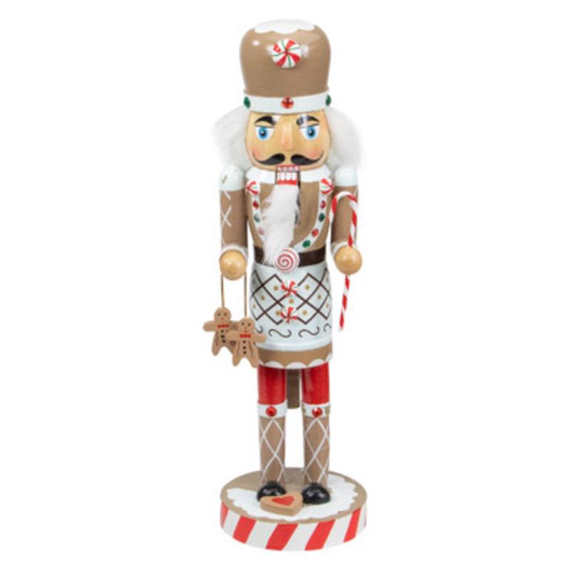 14 Beige and Red Gingerbread Chef Christmas Nutcracker