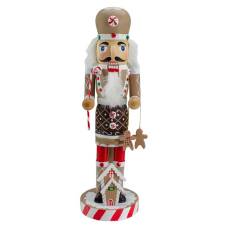 14 Beige and Red Wooden Christmas Nutcracker Gingerbread Chef