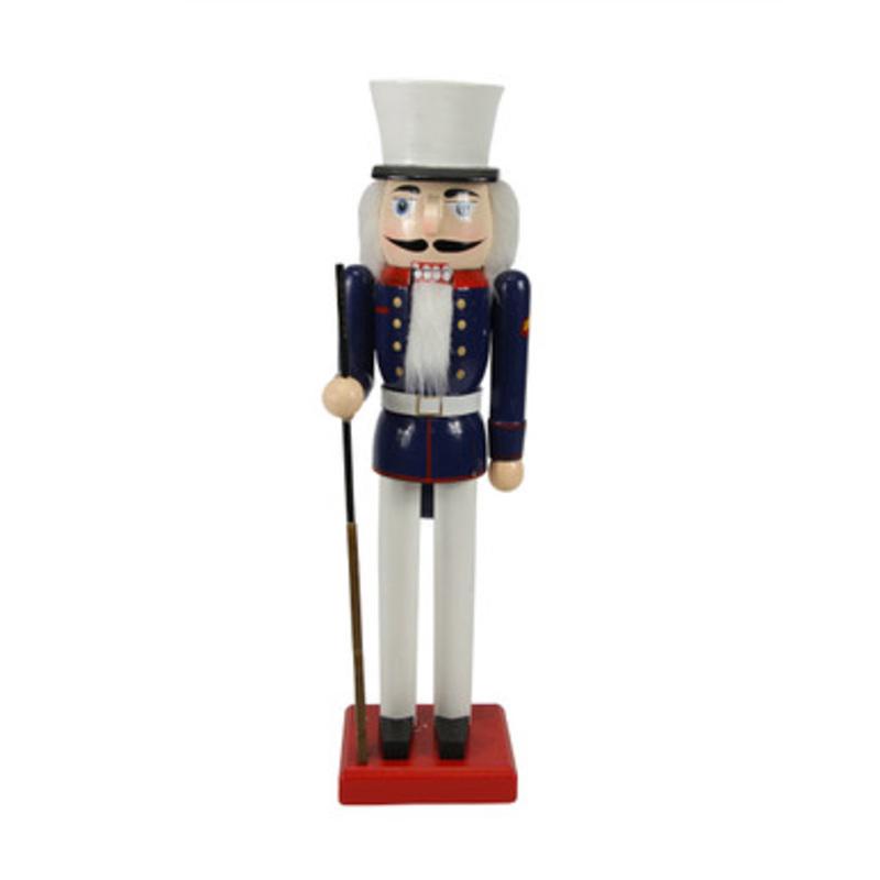 14 Blue and White Traditional Christmas Nutcracker Soldier with Rifle